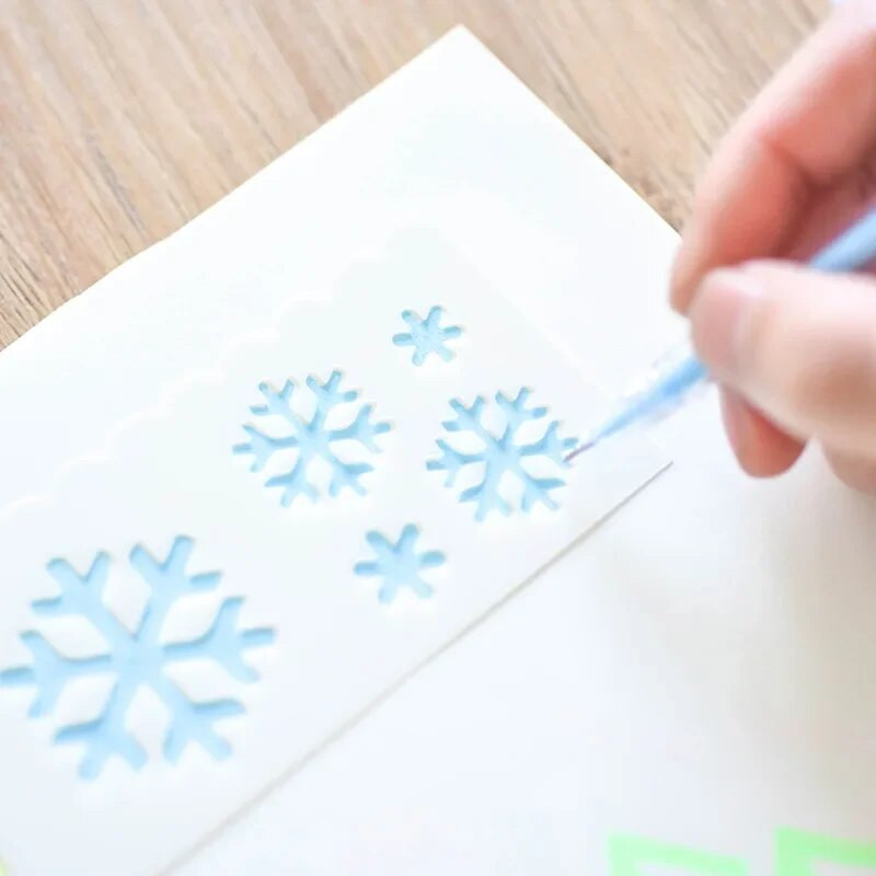 8PCS Taisnstūra dobi trafareti ar rokām apgleznošanas veidne bērniem DIY skrāpējumu krāsošana zīmogu krāsošanas veidne skolas piederumi