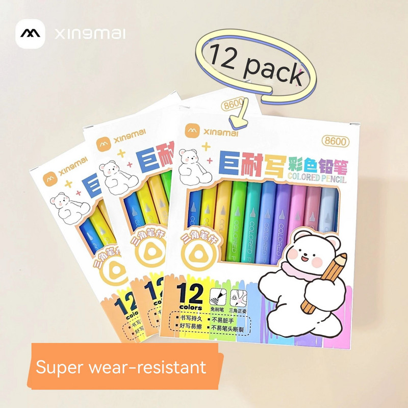 12 värvilise pliiatsi komplekt, igavene piiramatu pliiats lastele lõpmatu pliiats joonistus maalimine kirjatarbed Kawaii värvipliiatsid värvipliiatsid