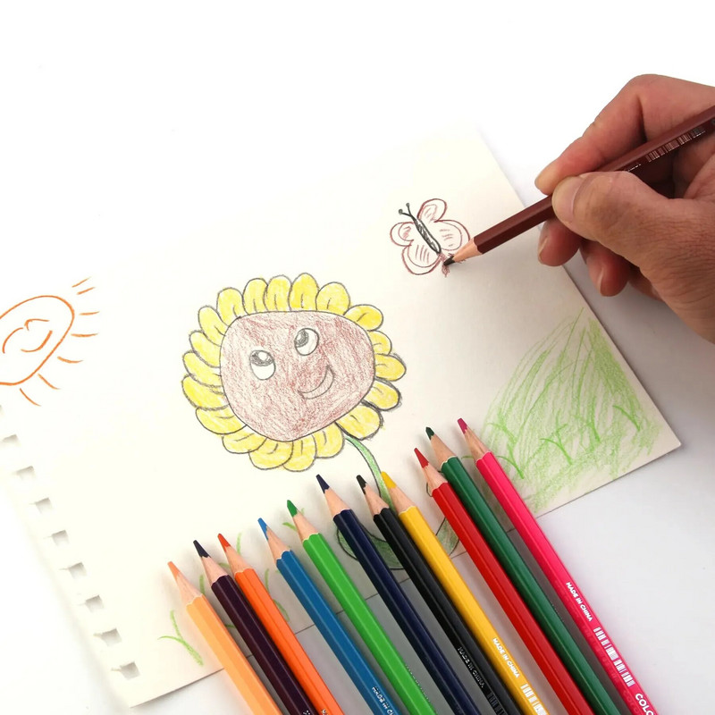 MOTARRO 12tk värviliste pliiatsite komplekt akvarelljoonistuspliiatsid koolikontor Kirjutamine kirjatarbed joonistus visandid kunstitarbed