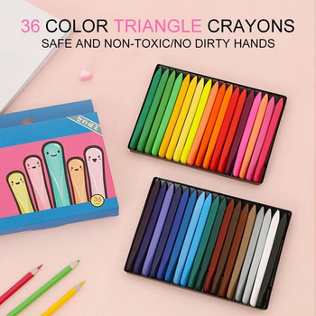 36 цвята триъгълни пастели Триъгълен молив за оцветяване за ученици Деца Деца Изкуство Рисуване Ученически пособия карандаши