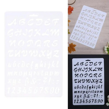 Στένσιλ στρώσεων με αριθμούς γραμμάτων αλφαβήτου για σφραγίδες προτύπων ζωγραφικής τοίχου Scrapbooking Χειροτεχνία φωτογραφιών Διακόσμηση Πλαστική κάρτα Pochoir