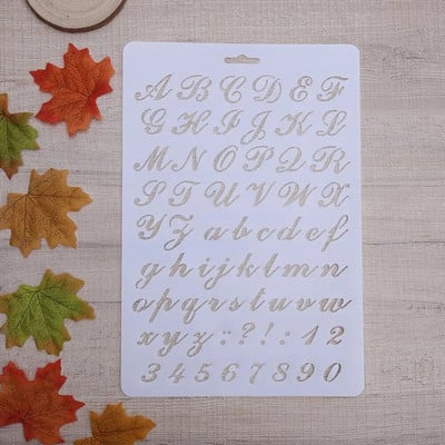 Burtu alfabēta skaitļu slāņošanas trafareti sienu scrapbooking gleznošanai veidnes zīmogi Foto amatniecība dekors plastmasas pochoir karte