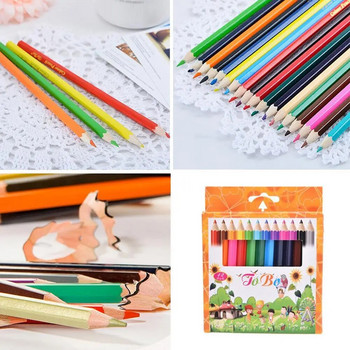 12 χρωματιστά μολύβια από φυσικό ξύλο Μολύβια σχεδίασης για μαθητές μαθητές Σχολικό γραφείο Καλλιτέχνης ζωγραφική Σκίτσο Έγχρωμο μολύβι