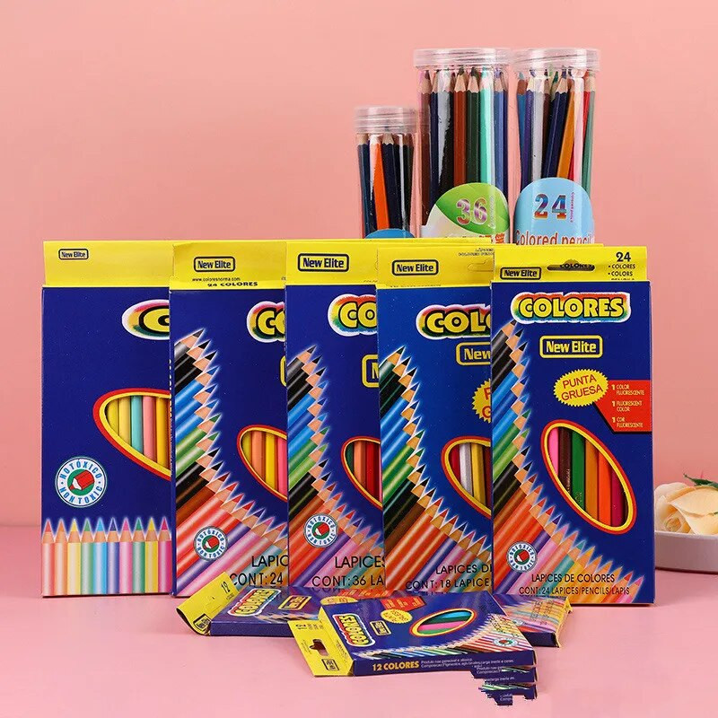 36GB Krāsu pildspalvu zīmuļu komplekts Profesionāls zīmēšanas mākslas skiču gleznošanas krītiņš bērnu skolas kancelejas piederumu vairumtirdzniecība