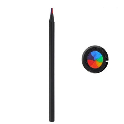 1-12 gab Creative 7 krāsu varavīksnes zīmuļi Mākslas piederumi zīmēšanai, krāsošanai, skicēšanai, stacionāri daudzkrāsaini koka zīmuļi