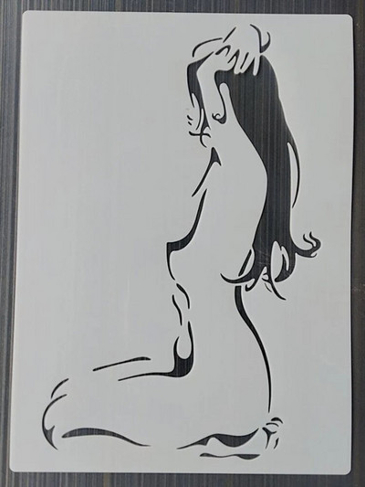 1 tk 21*29 cm joogatüdruk DIY kihistusšabloonid seinamaaling väljalõigete album värvimine reljeefalbumi dekoratiivkaardi mall