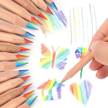 6-1 τμχ Χρωματιστά μολύβια Rainbow Πολύχρωμα μολύβια 7 σε 1 Παιδικά Σχολικά Σχέδιο Γραφική ύλη Χρωματισμός Σκίτσο Ξύλινα Είδη τέχνης
