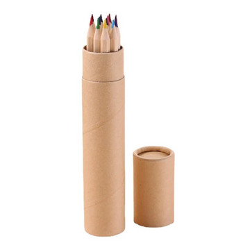 Професионален нов комплект 12 цветни моливи с цвят на естествено дърво Висококачествени ученически моливи за рисуване Училищни офис консумативи