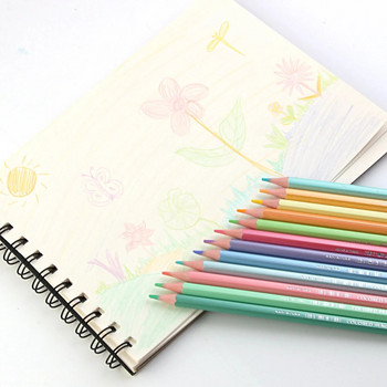 MOTARRO 12Pcs Macaron Цветни моливи Дървен молив Детски молив за рисуване Училищни канцеларски материали за писане