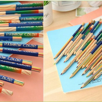 10 бр. Четири дървени цветни молива с еднакъв основен дизайн Рисуване Тайна градина Училищни художествени принадлежности за художник