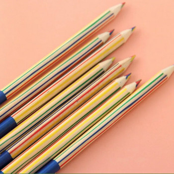 10 бр. Четири дървени цветни молива с еднакъв основен дизайн Рисуване Тайна градина Училищни художествени принадлежности за художник