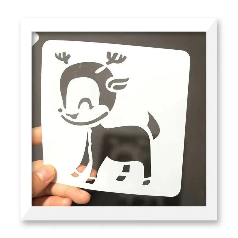 12 gab./komplekts Bērniem Skolēniem Zīmēšanas veidne Karikatūra Dzīvnieki Vāvere Lauva Trafareti Glezniecības veidne albuma dekorēšanai