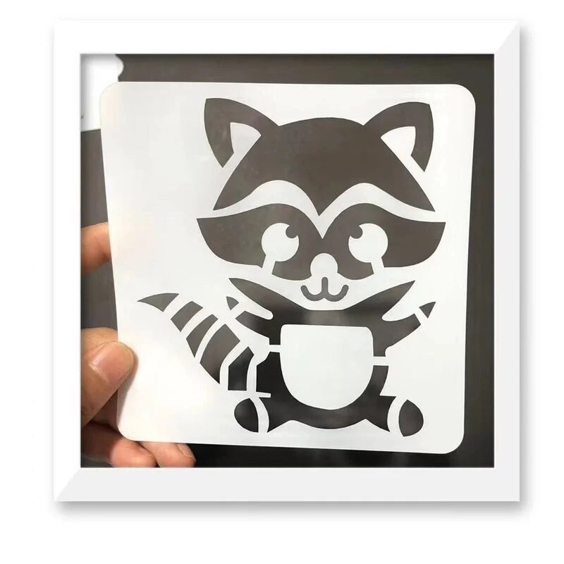 12 gab./komplekts Bērniem Skolēniem Zīmēšanas veidne Karikatūra Dzīvnieki Vāvere Lauva Trafareti Glezniecības veidne albuma dekorēšanai