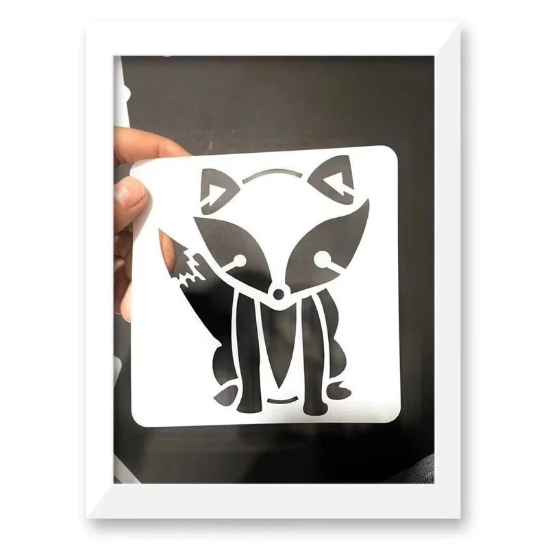 12 gab./komplekts Bērniem Skolēniem Zīmēšanas veidne Karikatūra Dzīvnieki Vāvere Lauva Trafareti Glezniecības veidne albuma dekorēšanai