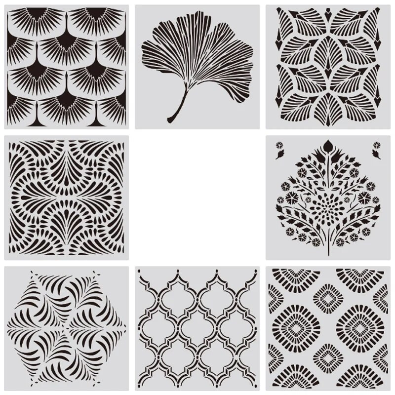 30,5*30,5 cm Șabloane geometrice Mandala DIY Stratificare perete Album de însemnări de colorat Relief Decora Graffiti Șablon de pictură reutilizabil