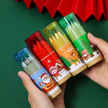 12 цветни комплект моливи за коледни картини Дядо Коледа Момиче Мечка Весела Коледа Декор за дома Коледни орнаменти Детски подаръци Navidad