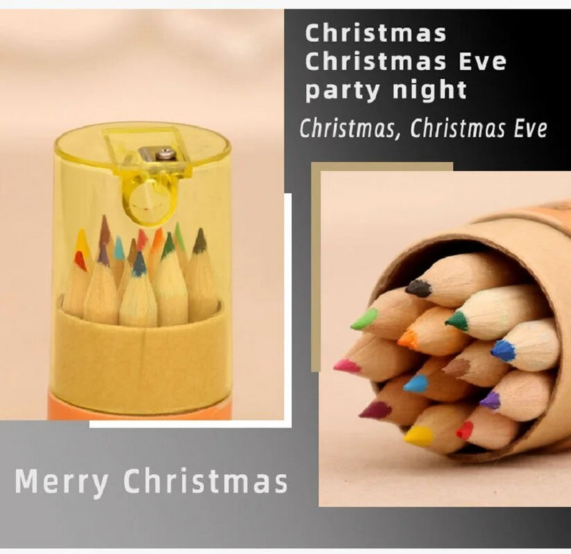 12 spalvų Kalėdų tapybos pieštukų rinkinys Kalėdų Senelis Mergaitė Meškiukas Linksmų Kalėdų dekoras namams Kalėdų papuošalai Vaikams Dovanos Navidad