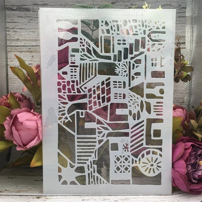 A4 29 cm Rožu ziedu zars, DIY, slāņošanas trafareti, sienu gleznojumi.