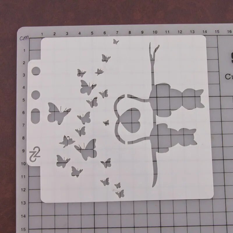 13 cm 5,1 collas mīļākā kaķa sirds, DIY, slāņošanas trafareti sienu gleznojuma albums Krāsojams reljefs albums, dekoratīva papīra kartīšu veidne