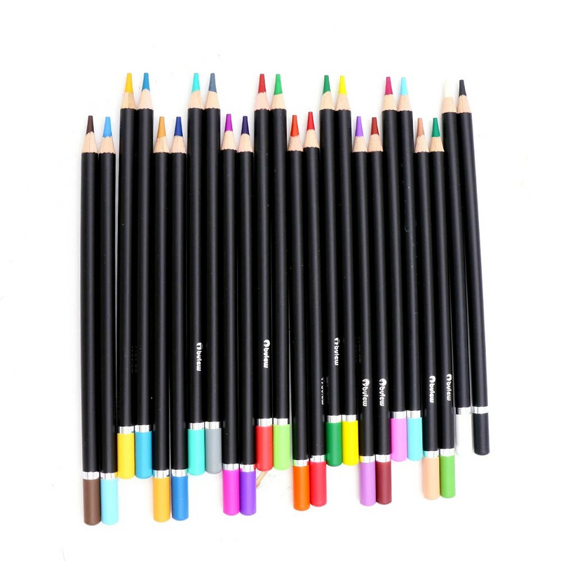 Bview Art krāsu zīmuļi, kastīti bērnu zīmēšanas zīmuļi 24.12.36 krāsas Super mīksti svina zīmuļi