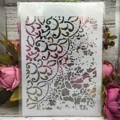 A4 29 cm lentų lapų šakelė „pasidaryk pats“ Sluoksniavimo trafaretai Sienų tapybai Iškarpų albumo spalvinimas Reljefinis albumas Dekoratyvinis šablonas