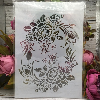 A4 29 cm lentų lapų šakelė „pasidaryk pats“ Sluoksniavimo trafaretai Sienų tapybai Iškarpų albumo spalvinimas Reljefinis albumas Dekoratyvinis šablonas