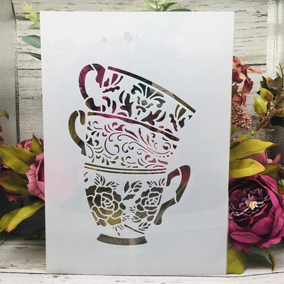 A4 29 cm lentų lapų šakelė „pasidaryk pats“ Sluoksniavimo trafaretai Sienų tapybai Iškarpų albumo spalvinimas Reljefinis albumas Dekoratyvinis šablonas