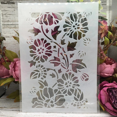 A4 29 cm lentų lapų šakelė „pasidaryk pats“ Sluoksniavimo trafaretai Sienų tapybai Iškarpų albumo spalvinimas Reljefinis albumas Dekoratyvinis šablonas