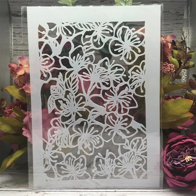 A4 29 cm lentų lapų šakelė „pasidaryk pats“ Sluoksniavimo trafaretai Sienų tapybai Iškarpų albumo spalvinimas Reljefinis albumas Dekoratyvinis šablonas