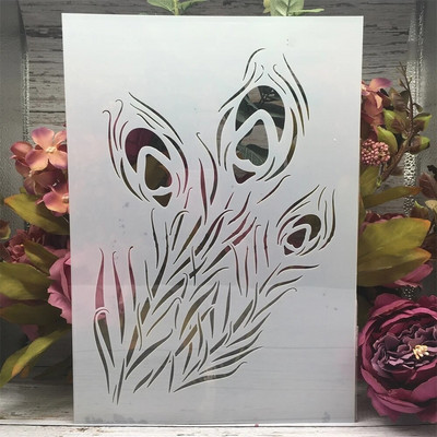 A4 29 cm lentų lapų šakelė „pasidaryk pats“ Sluoksniavimo trafaretai Sienų tapybai Iškarpų albumo spalvinimas Reljefinis albumas Dekoratyvinis šablonas