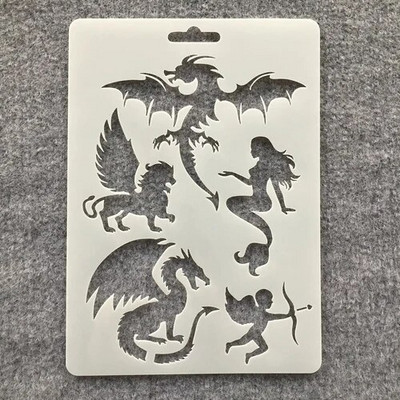 1 tk 17,8 * 12,7 cm Panda Dragon Whale DIY kihistusšabloonid seinamaalimiseks väljalõigete albumi värvimine reljeefalbumi dekoratiivne mall