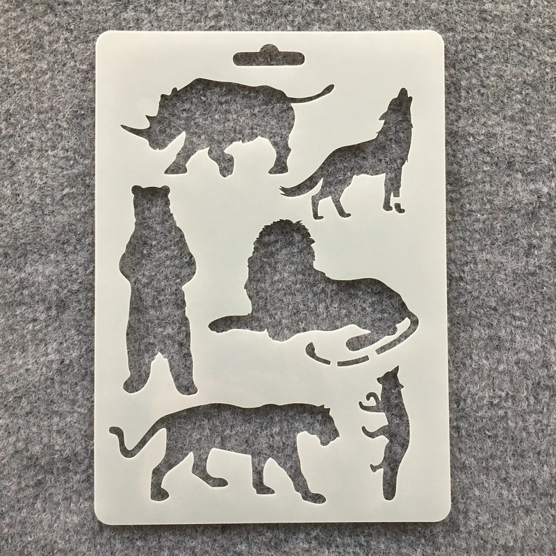 1 tk 17,8 * 12,7 cm Panda Dragon Whale DIY kihistusšabloonid seinamaalimiseks väljalõigete albumi värvimine reljeefalbumi dekoratiivne mall