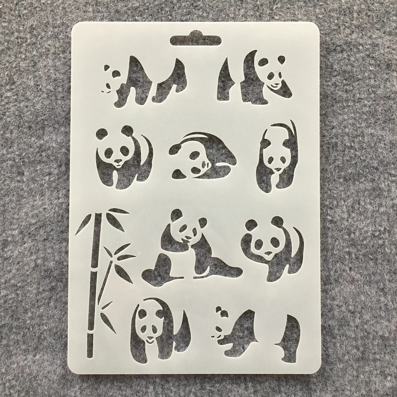 1 tk 17,8 * 12,7 cm Panda Dragon Whale DIY kihistusšabloonid seinamaalimiseks väljalõigete albumi värvimine reljeefalbumi dekoratiivne mall
