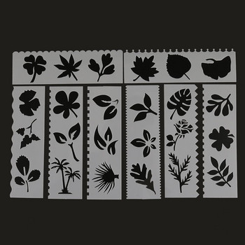 8 τεμάχια/Σετ Φύλλα σε σχήμα Gingko DIY Στένσιλ στρώσεων Ζωγραφικής Λεύκωμα ζωγραφικής με ανάγλυφο πρότυπο διακοσμητικής κάρτας άλμπουμ