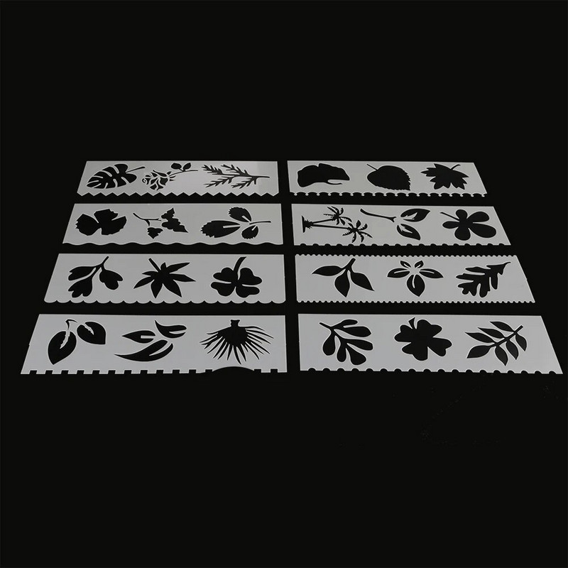 8gab./komplekts, lapas, veidotas Gingko DIY slāņošanas trafareti, gleznošana, albuma krāsošana, reljefs albums, dekoratīvās kartītes veidne