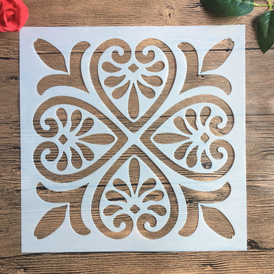 15*15cm izgatavots amatniecības mandalas trafarets kokgriezumu gleznojumam, albums sienas mākslas apzīmogošana dekorācija albuma reljefa papīra karte