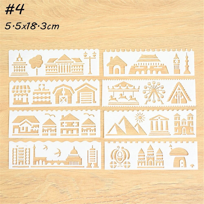 8gab 5,5x18,3 cm Vārdi Vēstule Motīvs Slāņojums Trafareti Sienas Glezniecība Scrapbooking Pastmarku Albums Dekors Reljefs Papīrs Kartes veidne