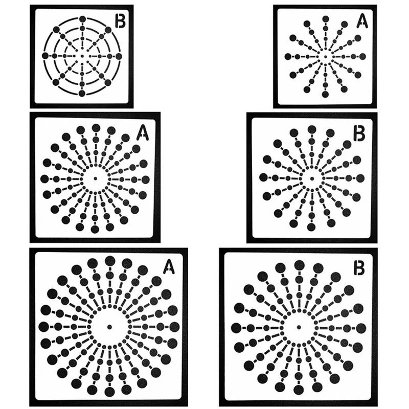 Mandala abistav täppimismall õõnsate mandala šabloonide joonistamiseks DIY dekoratiivse käsitöö aksessuaari seinakunsti maalimise tööriist