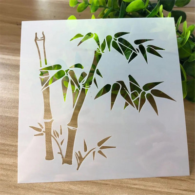 Bambusest koopia maalimine šabloon Väljalõigete raamatu päevik Märkmik sein DIY joonistus kaunistusmall Õpilane Lapsed Kunstikooli kodutöö
