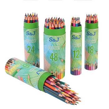 12 18 24 цветен цветен молив за рисуване до училище Метален цветен молив Бизнес консумативи Професионално рисуване