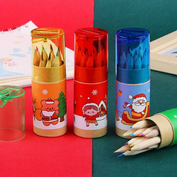 12 БР. Коледни цветни моливи Преносим детски арт комплект за детско арт рисуване