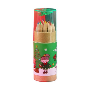 Χριστουγεννιάτικα χρωματιστά μολύβια 12 τμχ Φορητό παιδικό κιτ τέχνης για Παιδικό καλλιτεχνικό σχέδιο