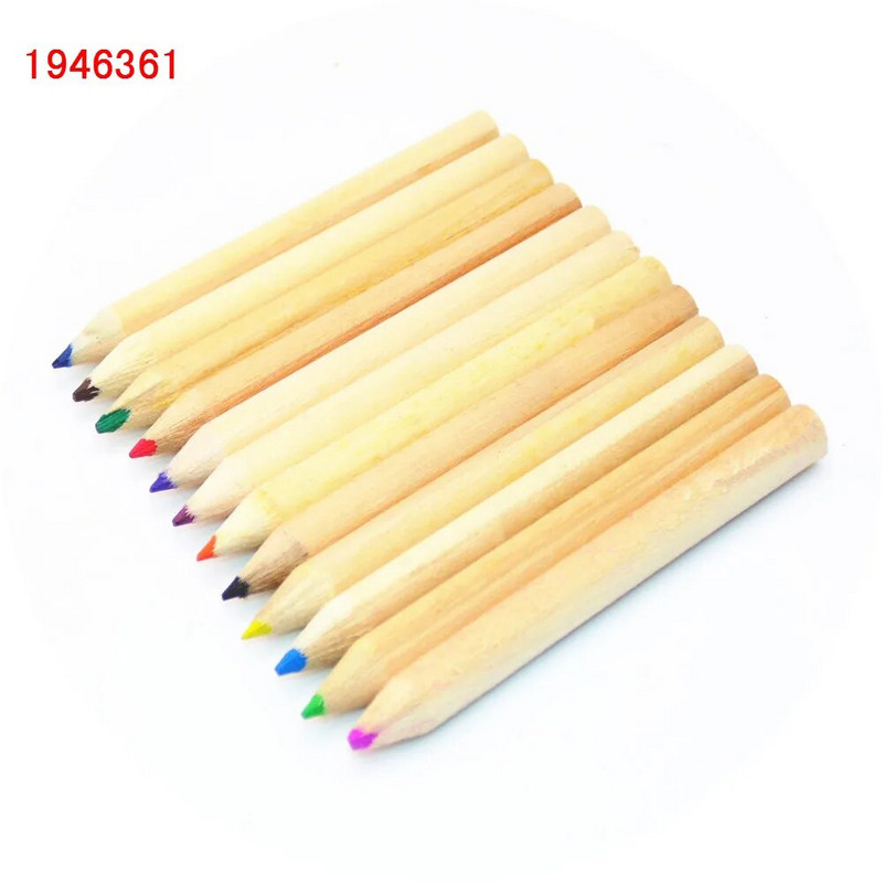 Kvaliteetne 12tk/komplekti eskiis Värvivabad Puidust maal Värvilised pliiatsid lastekunstnikule joonistamiseks Mittetoksilised pliiatsid