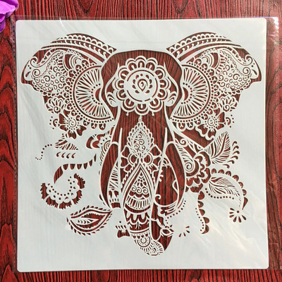 30 * 30 cm μεγέθους diy craft Καλούπι για ελέφαντα ζώων για ζωγραφική στένσιλ με σταμπωτό φωτογραφικό άλμπουμ ανάγλυφη χάρτινη κάρτα σε ξύλο, ύφασμα, τοίχο