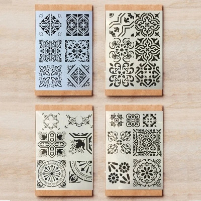 4 τεμ/Παρτίδα A4 Vintage γαλλικές λέξεις Paris DIY Layering στένσιλ Ζωγραφική Λεύκωμα χρωματισμού Ανάγλυφο Πρότυπο διακόσμησης άλμπουμ 29*21cm