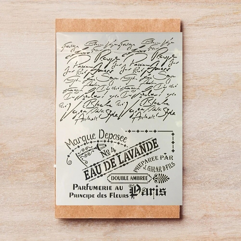 4 τεμ/Παρτίδα A4 Vintage γαλλικές λέξεις Paris DIY Layering στένσιλ Ζωγραφική Λεύκωμα χρωματισμού Ανάγλυφο Πρότυπο διακόσμησης άλμπουμ 29*21cm