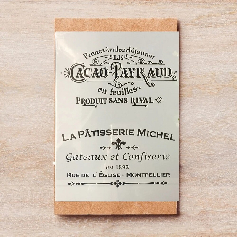 4 τεμ/Παρτίδα A4 Vintage γαλλικές λέξεις Paris DIY Layering στένσιλ Ζωγραφική Λεύκωμα χρωματισμού Ανάγλυφο Πρότυπο διακόσμησης άλμπουμ 29*21cm