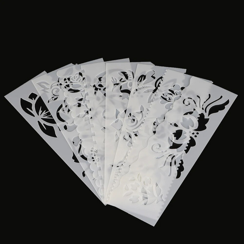 Ziedu formas gleznošanas veidne DIY Amatniecības slāņošanas trafareti Glezniecība Scrapbooking Apzīmogošana Reljefs Albuma Papīra Veidne 8Gb
