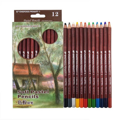 Set de creioane colorate pentru piele, 12 culori profesionale, pentru portret, culoare cărbune, rechizite pentru elevi de școală pentru artist