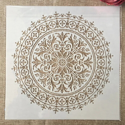 12*12-tolline suure geomeetriaga mandala ümmargune DIY kihistusšabloonid, maalimine väljalõigete albumi värvimine, reljeefne albumi dekoratiivmall